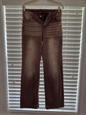 Size M Brown distressed bootcut jeans